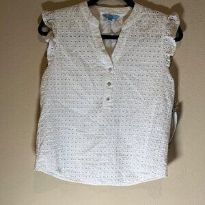 Draper James Women's White Blouse, Size Small  (NWT)